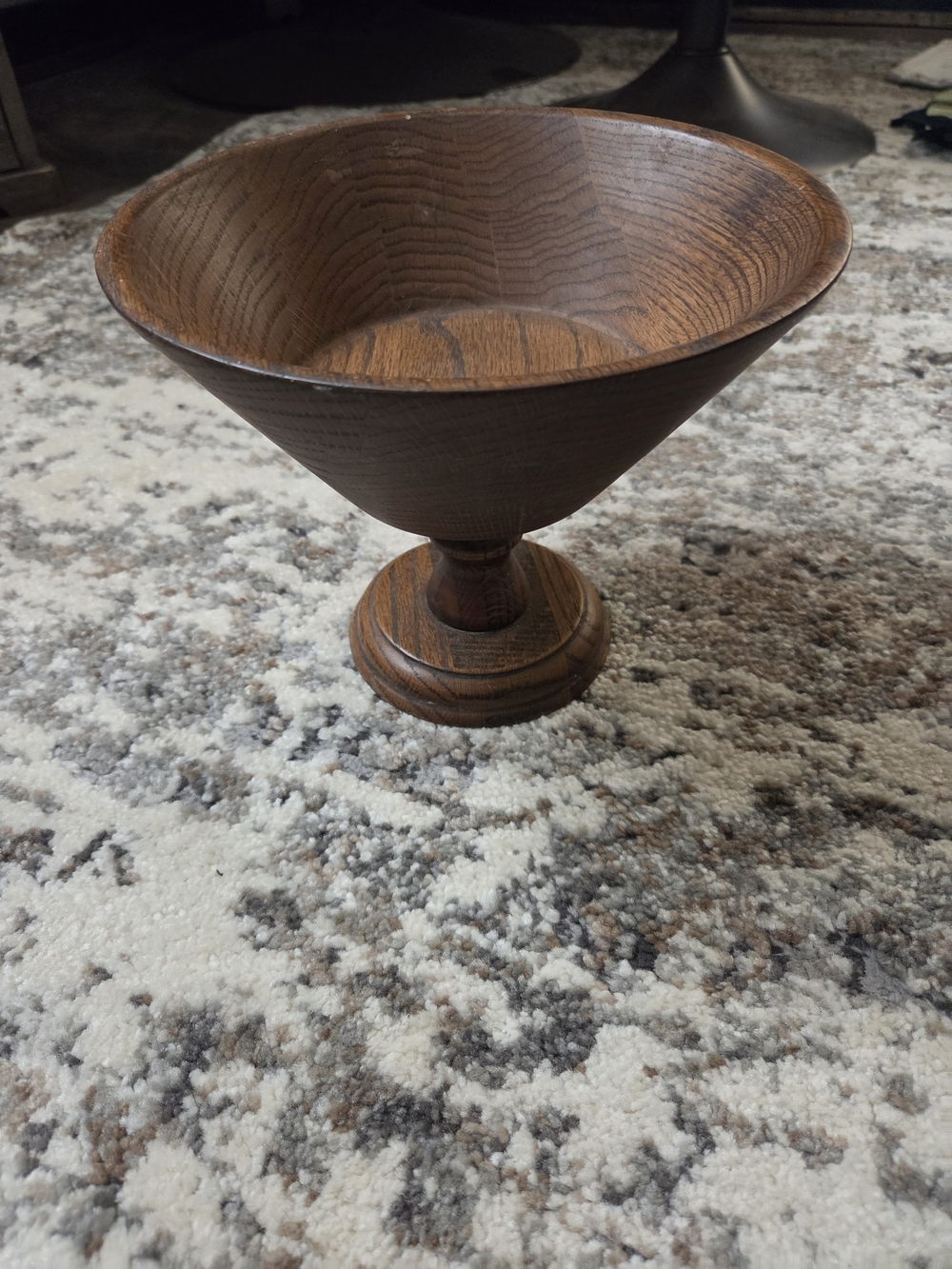 Quality Heirloom Vintage Walnut Pedestal Bowl Vintage